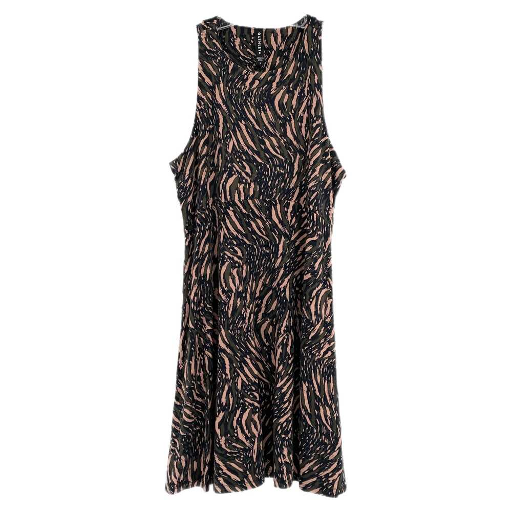 Athleta Black Green Santorini Patterned Mini Dress | Size L